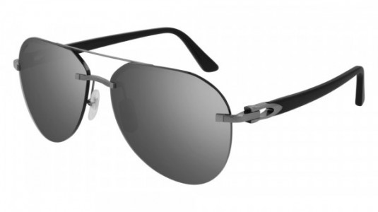 Cartier CT0275SA Sunglasses, 004 - RUTHENIUM with BLACK temples and GREY lenses