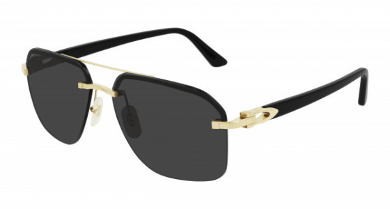 Cartier CT0276S Sunglasses, 001 - GOLD with BLACK temples and GREY lenses