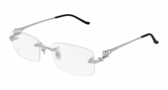 Cartier CT0281O Eyeglasses, 002 - SILVER with TRANSPARENT lenses