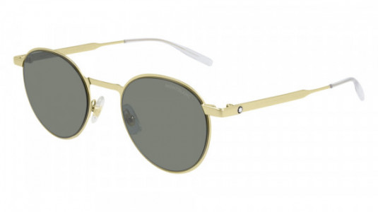 Montblanc MB0144S Sunglasses, 002 - GOLD with GREEN lenses