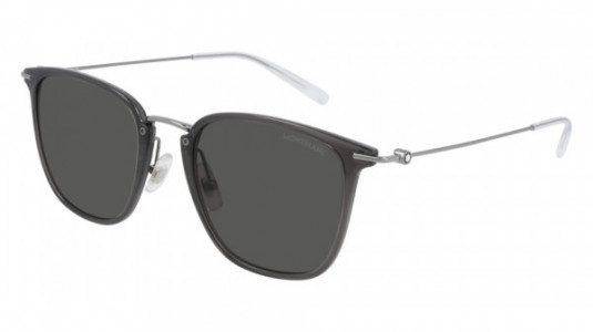 Montblanc MB0157SA Sunglasses, 001 - GREY with RUTHENIUM temples and GREY lenses