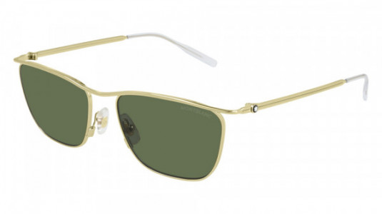 Montblanc MB0167S Sunglasses, 002 - GOLD with GREEN lenses