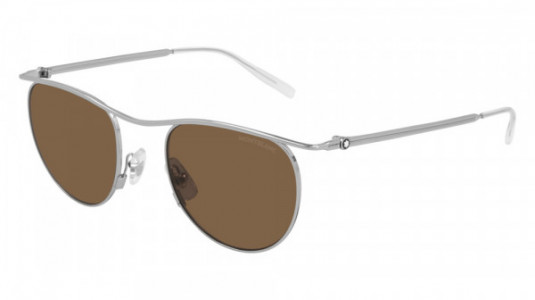 Montblanc MB0168S Sunglasses, 003 - SILVER with BROWN lenses