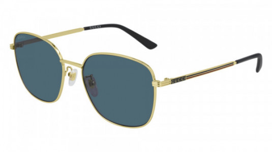 Gucci GG0837SK Sunglasses, 003 - GOLD with BLUE lenses