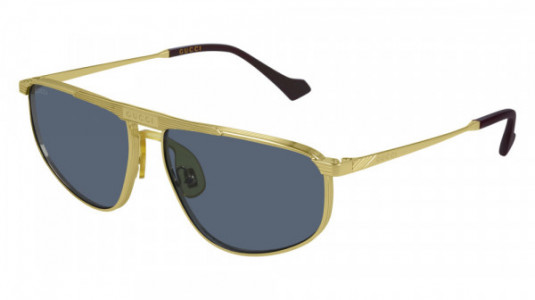 Gucci GG0841S Sunglasses, 003 - GOLD with BLUE lenses