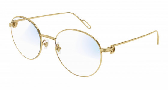 Cartier CT0249S Sunglasses, 006 - GOLD with TRANSPARENT lenses