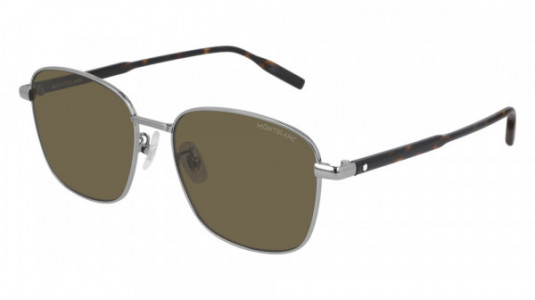 Montblanc MB0137SK Sunglasses, 004 - RUTHENIUM with HAVANA temples and BROWN lenses