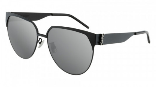 Saint Laurent SL M43/F Sunglasses, 002 - BLACK with SILVER lenses