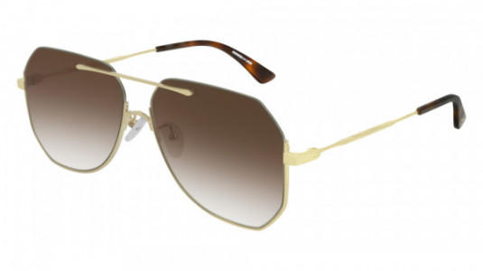 McQ MQ0213SA Sunglasses, 002 - GOLD with BROWN lenses