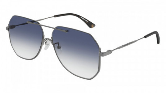 McQ MQ0213SA Sunglasses, 004 - RUTHENIUM with BLUE lenses