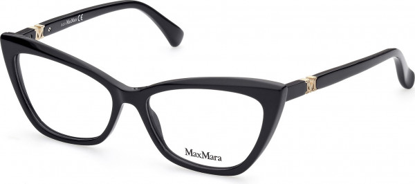 Max Mara MM5016 Eyeglasses, 001 - Shiny Black / Shiny Black