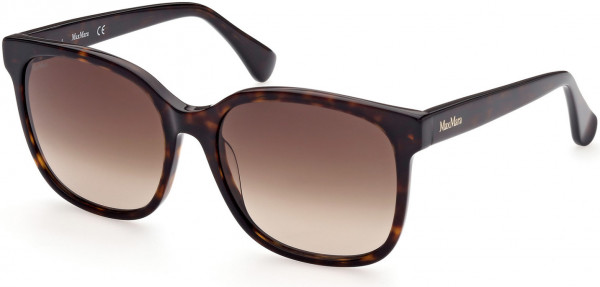 Max Mara MM0025 Logo7 Sunglasses, 52F - Shiny Dark Havana / Gradient Brown