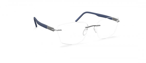 Silhouette Identity HZ Eyeglasses, 7000 Rhodium / Navy Blue