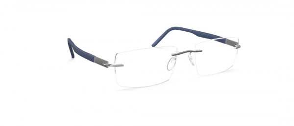 Silhouette Identity IM Eyeglasses, 7000 Rhodium / Navy Blue
