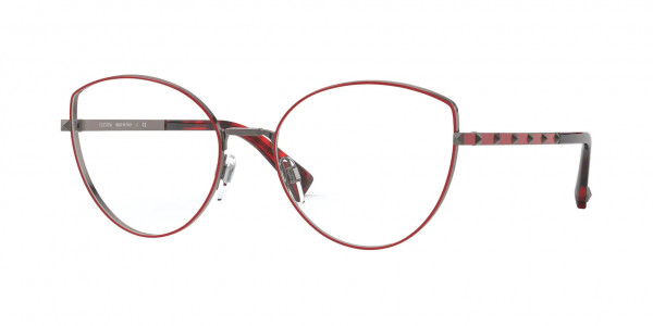 Valentino VA1018 Eyeglasses, 3012 GUNMETAL/RED (RED)