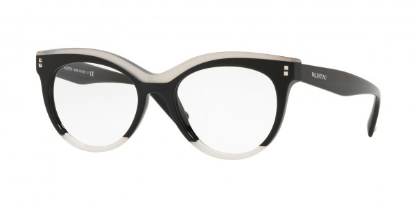 Valentino VA3022A Eyeglasses, 5096 IVORY/BLACK/IVORY (BLACK)