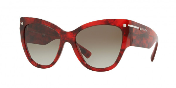 Valentino VA4028A Sunglasses, 50208E HAVANA RED (RED)