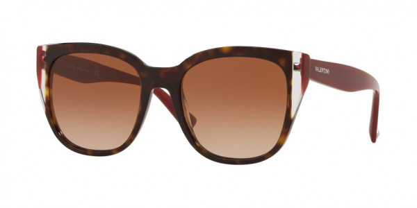 Valentino VA4040 Sunglasses, 500213 HAVANA/CRYSTAL/BURGUNDY (BROWN)