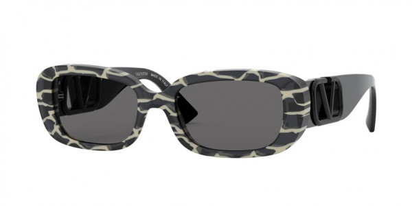 Valentino VA4067 Sunglasses, 514987 GIRAFFE BLACK WHITE (BLACK)