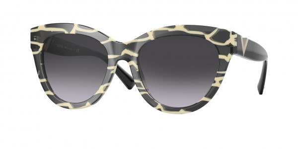 Valentino VA4089 Sunglasses, 514913 GIRAFFE WHITE BLACK (WHITE)