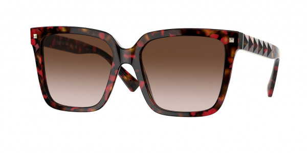 Valentino VA4098 Sunglasses, 518913 RED HAVANA (RED)