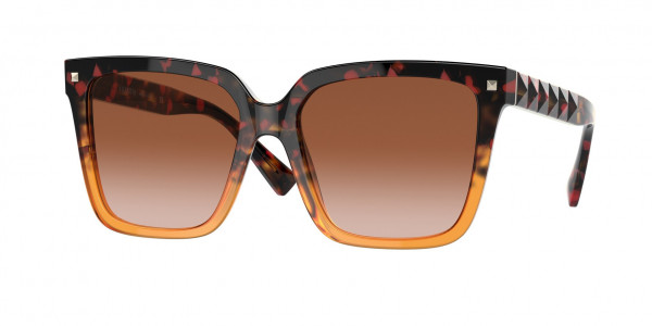 Valentino VA4098F Sunglasses, 519013 GRADIENT HAVANA ORANGE (ORANGE)