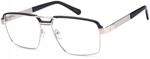 Di Caprio DC353 Eyeglasses, Silver Black