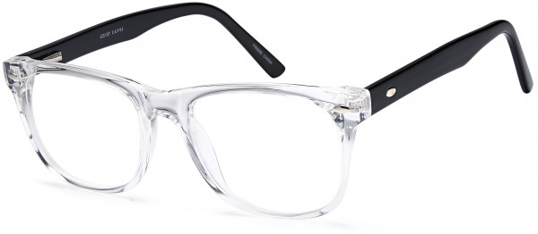4U US107 Eyeglasses, Crystal Black