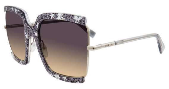 Furla SFU276M Sunglasses, Silver Glitter 579X