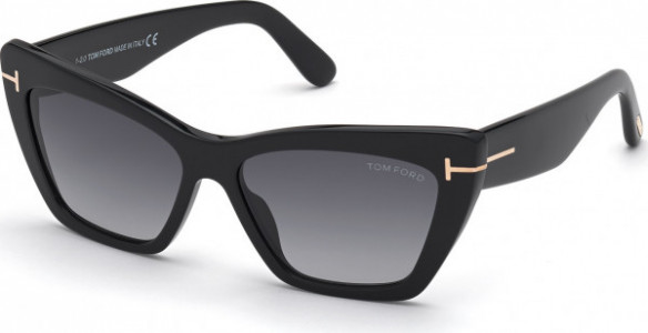 Tom Ford FT0871 WYATT Sunglasses, 01B - Shiny Black / Shiny Black