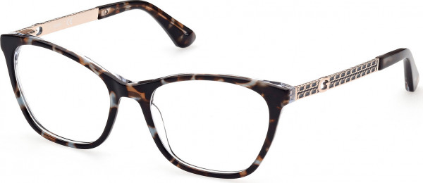 Guess GU2882 Eyeglasses, 001 - Shiny Black / Animal/Monocolor
