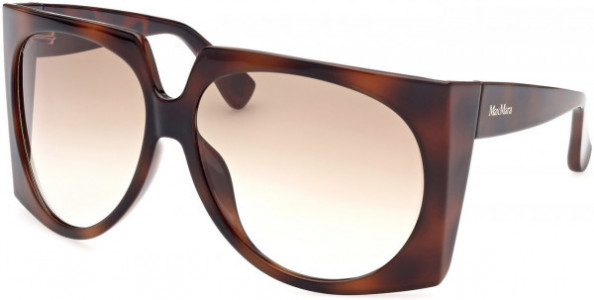 Max Mara MM0023 Anne Sunglasses, 52F - Shiny Classic Dark Havana / Gradient Brown
