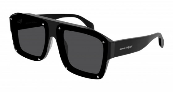 Alexander McQueen AM0335S Sunglasses, 001 - BLACK with GREY lenses
