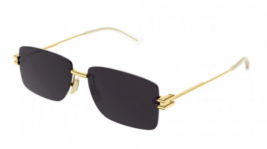 Bottega Veneta BV1126S Sunglasses, 002 - GOLD with GREY lenses