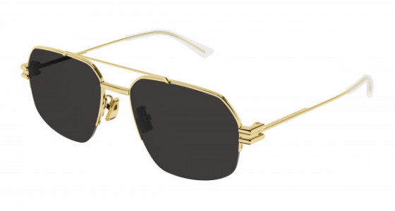 Bottega Veneta BV1127S Sunglasses, 002 - GOLD with GREY lenses