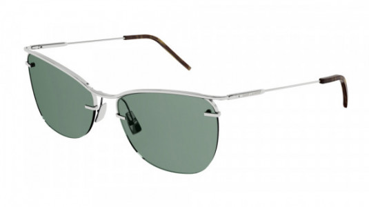 Saint Laurent SL 464 Sunglasses, 005 - SILVER with GREEN lenses