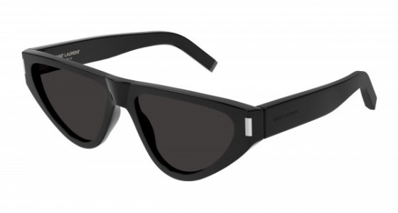 Saint Laurent SL 468 Sunglasses, 001 - BLACK with BLACK lenses