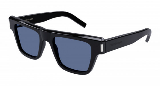 Saint Laurent SL 469 Sunglasses, 005 - BLACK with BLUE lenses