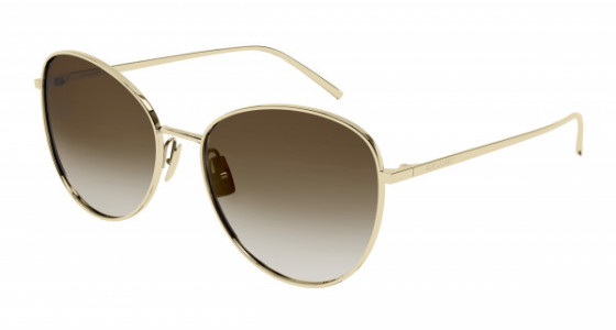 Saint Laurent SL 486 Sunglasses, 003 - GOLD with BROWN lenses