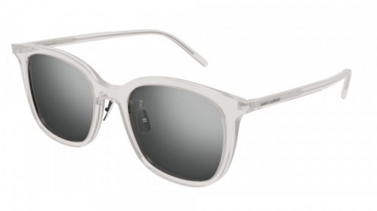 Saint Laurent SL 489/K Sunglasses, 004 - BEIGE with SILVER lenses