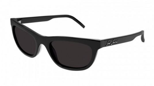 Saint Laurent SL 493 Sunglasses, 001 - BLACK with BLACK lenses