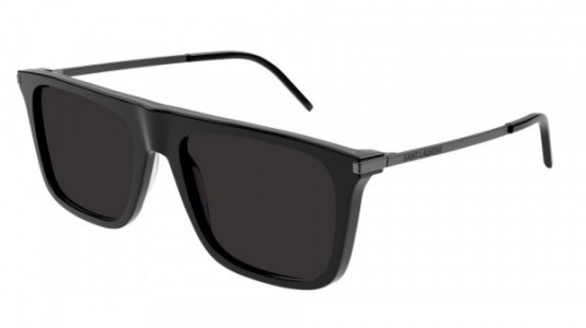 Saint Laurent SL 495 Sunglasses, 001 - BLACK with BLACK lenses