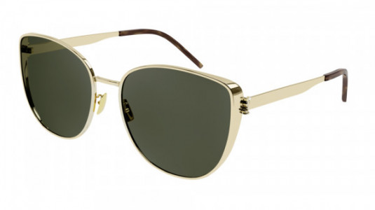 Saint Laurent SL M89 Sunglasses, 003 - GOLD with GREEN lenses