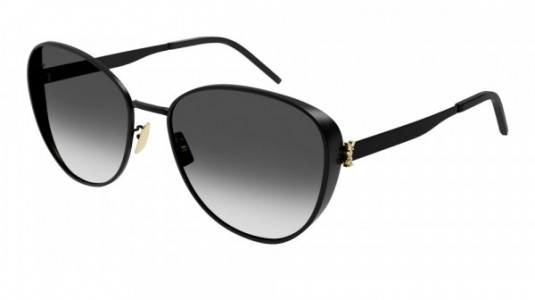 Saint Laurent SL M91 Sunglasses, 002 - BLACK with GREY lenses