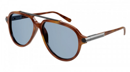 Brioni BR0096S Sunglasses, 003 - HAVANA with BLUE lenses