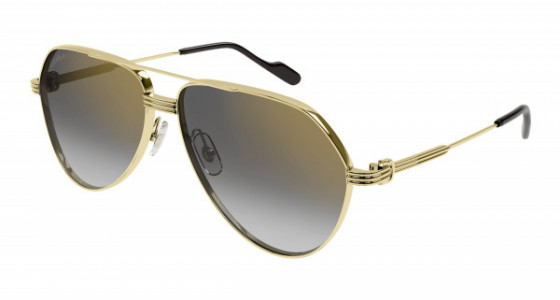 Cartier CT0303S Sunglasses, 001 - GOLD with GREY lenses