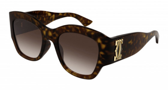 Cartier CT0304S Sunglasses, 002 - HAVANA with BROWN lenses
