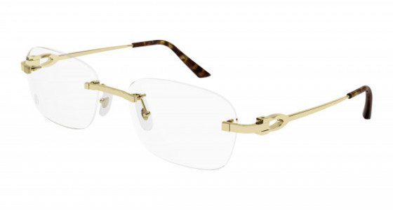 Cartier CT0290O Eyeglasses, 003 - GOLD with TRANSPARENT lenses
