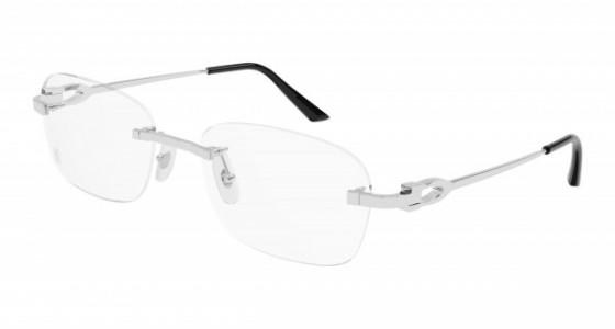 Cartier CT0290O Eyeglasses, 004 - SILVER with TRANSPARENT lenses