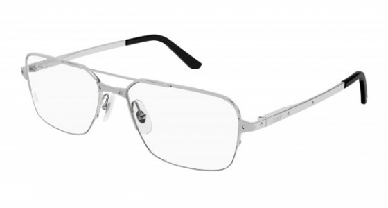 Cartier CT0308O Eyeglasses, 004 - SILVER with TRANSPARENT lenses